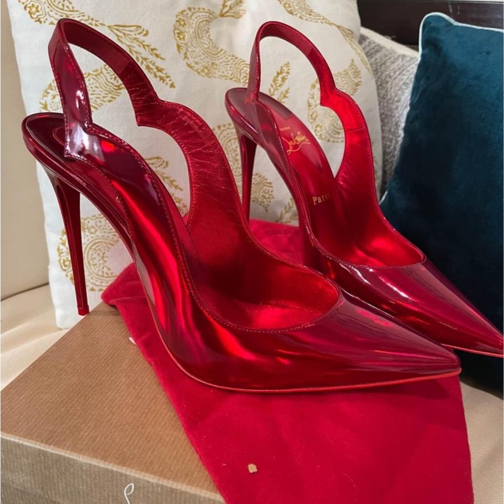 Cristian Louboutin Hot Chick Sling 100 pump- size 40
